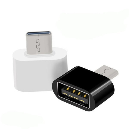 Adapter - Przejściówka - USB na USB typ C - biały- OTG