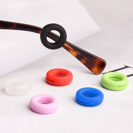 Stopery silikonowe do okularów - mix kolorów - antypoślizgowa okrągła końcówka zauszników
