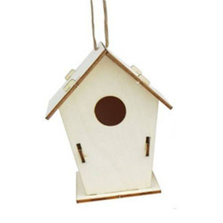 Domek dla Ptaków do malowania DIY - Wzór 1 - Drewniany karmnik