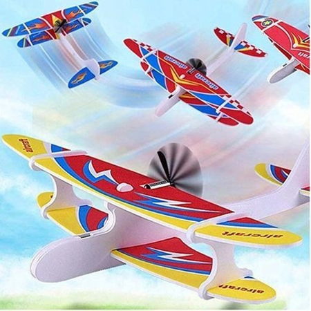 Samolot dwupłatowy styropianowy z silnikiem - rzutek - model edukacyjny dla dzieci